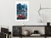 Poster Soothing Blue - landscape of a red cottage and lake against mountains 138731 additionalThumb 13