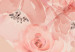 Canvas Rose Heart (5-piece) Wide - flowers and birds on a pink background 142331 additionalThumb 4