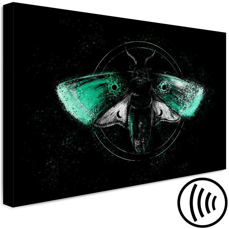 Canvas Print Night Moth (1-piece) Wide - third variant - green wings 142531 additionalImage 6