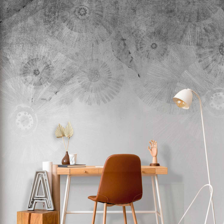 Wall Mural Kites - landscape with floral motif in grey tones 143231 additionalImage 4