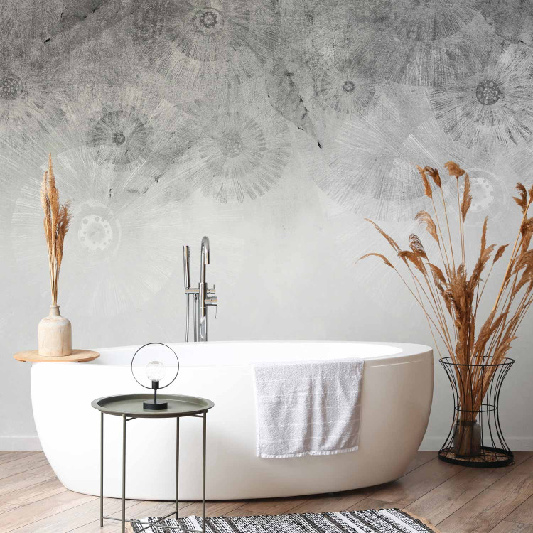 Wall Mural Kites - landscape with floral motif in grey tones 143231 additionalImage 8