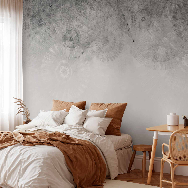 Wall Mural Kites - landscape with floral motif in grey tones 143231 additionalImage 2
