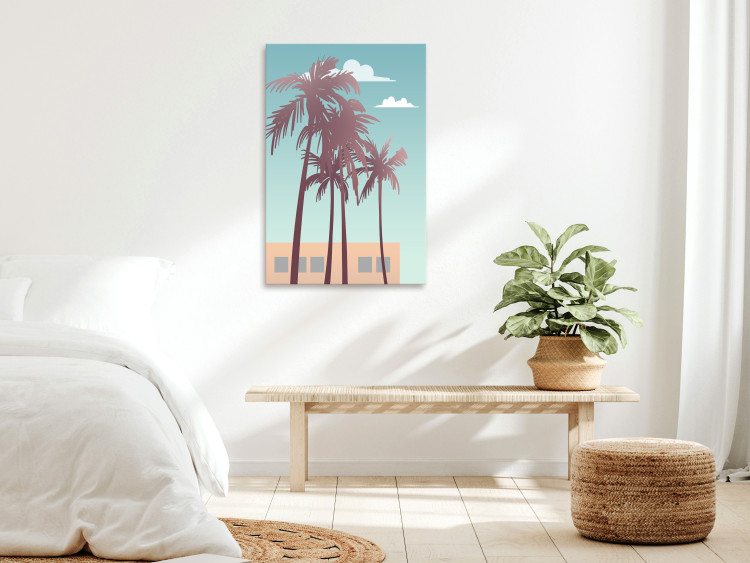 Canvas Art Print Miami Palms (1-piece) - landscape overlooking the bright sky and clouds 144331 additionalImage 3