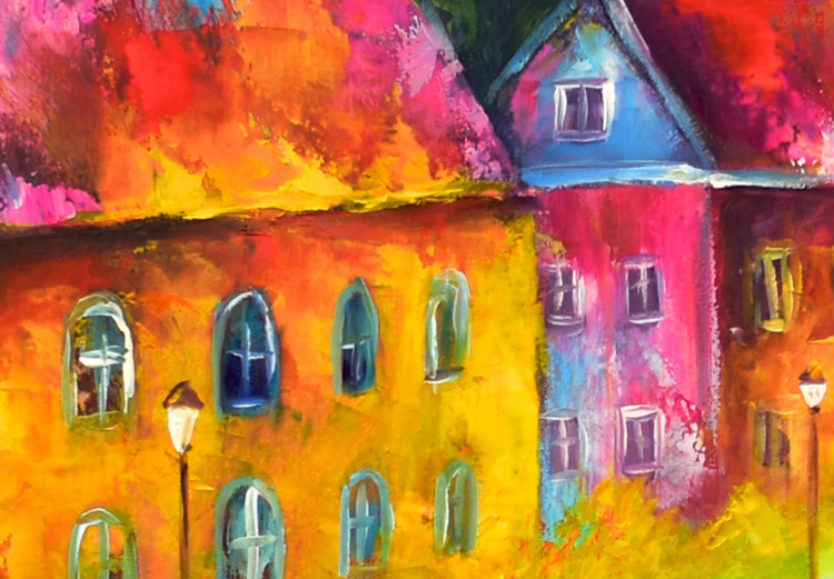 Canvas Evening I (1-piece) - colorful landscape with a street in the city center 144731 additionalImage 5