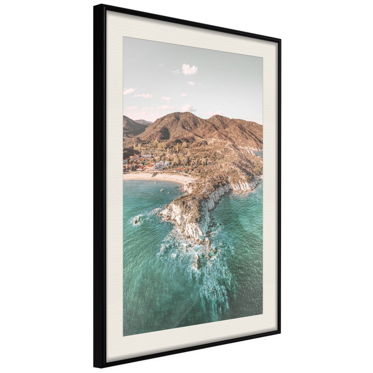 Poster Turquoise Cliff - Sunny Shore Landscape With Mountains, Beach and Sea 145231 additionalImage 9