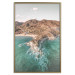 Poster Turquoise Cliff - Sunny Shore Landscape With Mountains, Beach and Sea 145231 additionalThumb 25