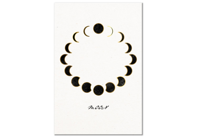 Canvas Art Print Moon Phases - Graphic Representation of the Celestial Body’s Journey 146031