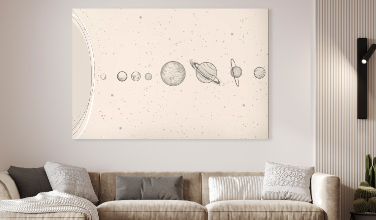 Large canvas print Solar System - Delicate Minimalistic Lineart Style Planets 146331 additionalImage 6
