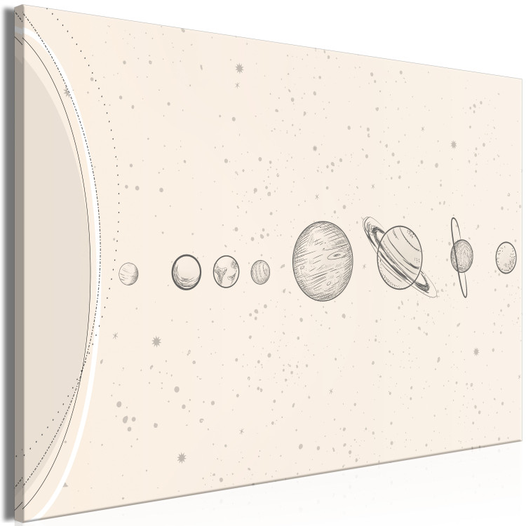 Large canvas print Solar System - Delicate Minimalistic Lineart Style Planets 146331 additionalImage 3