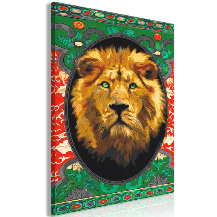 Paint by number Proud Lion - Portrait of a Wild Cat on a Black Background and Ornaments 146531 additionalImage 6