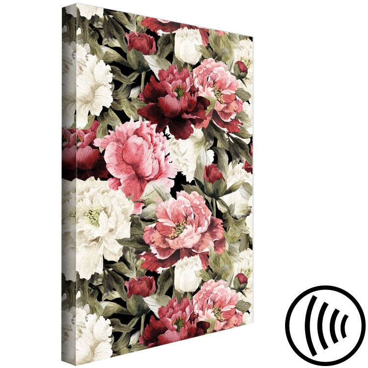Canvas Art Print Peonies - Floral Motif Painted With Watercolor in Warm Colors 149831 additionalImage 6