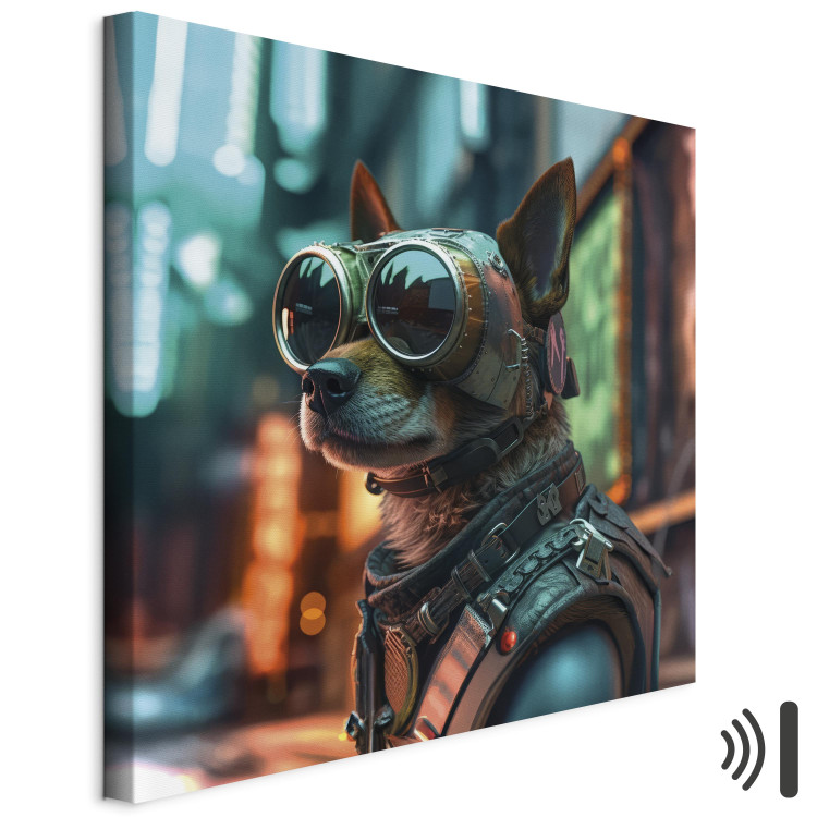 Canvas Print AI Dog Chihuahua - Cyberpunk Style Animal Fantasy Portrait - Square 150131 additionalImage 8