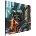 Canvas Print AI Dog Chihuahua - Cyberpunk Style Animal Fantasy Portrait - Square 150131 additionalThumb 2