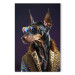 Canvas Print AI Doberman Dog - Animal Fantasy Portrait With Stylish Glasses - Vertical 150231