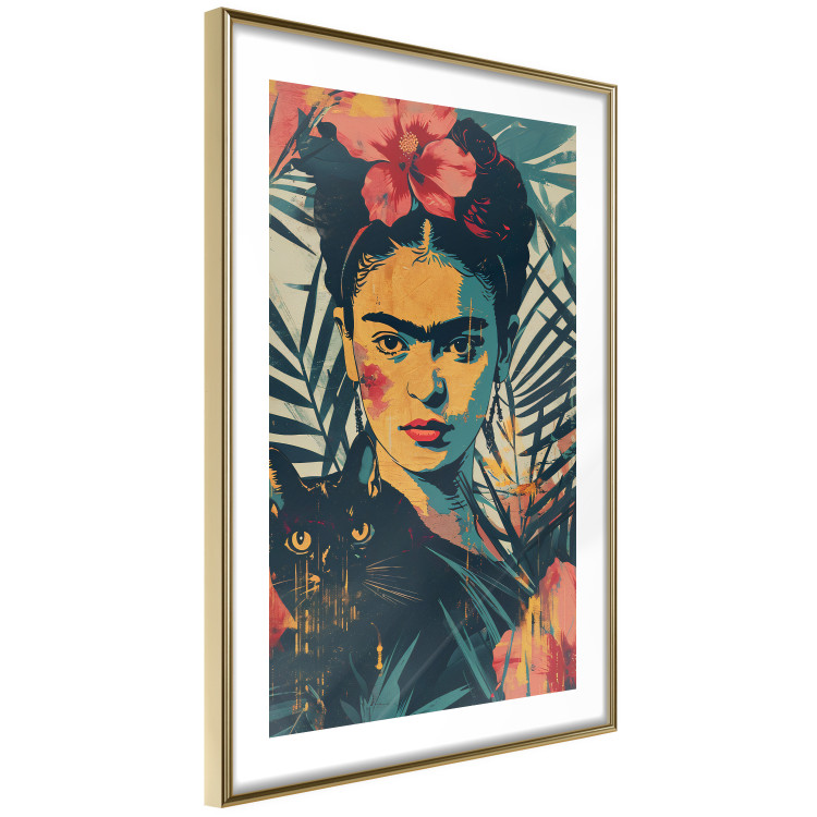 Wall Poster Tropical Frida - A Portrait of the Painter Holding a Black Cat 152231 additionalImage 8