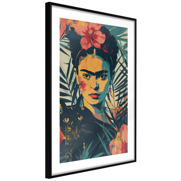 Wall Poster Tropical Frida - A Portrait of the Painter Holding a Black Cat 152231 additionalImage 6