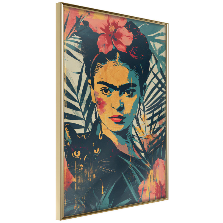 Wall Poster Tropical Frida - A Portrait of the Painter Holding a Black Cat 152231 additionalImage 5