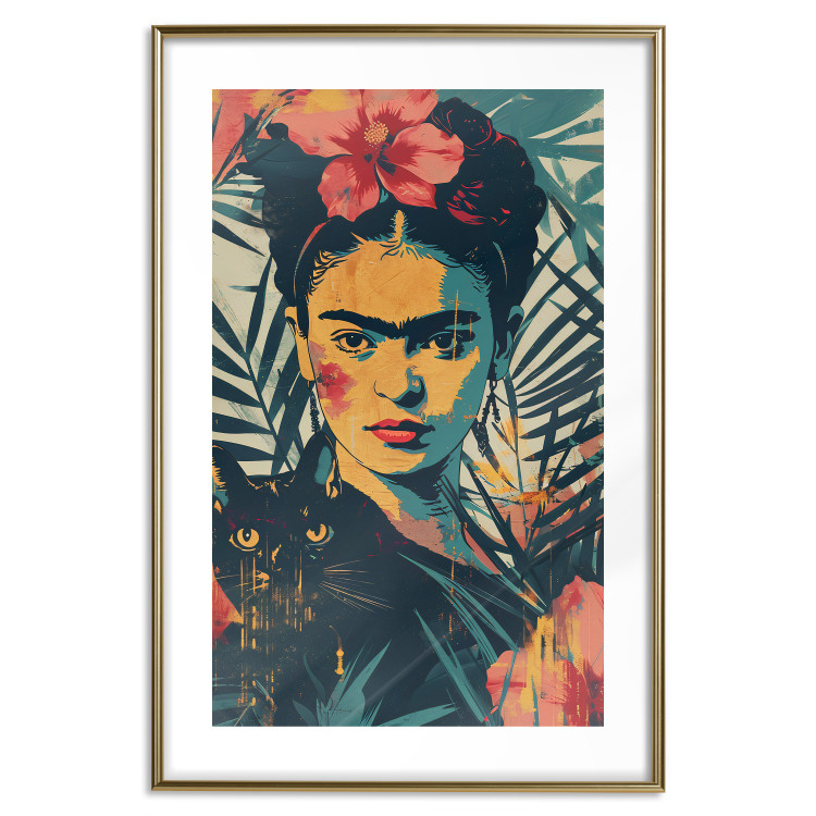 Wall Poster Tropical Frida - A Portrait of the Painter Holding a Black Cat 152231 additionalImage 19