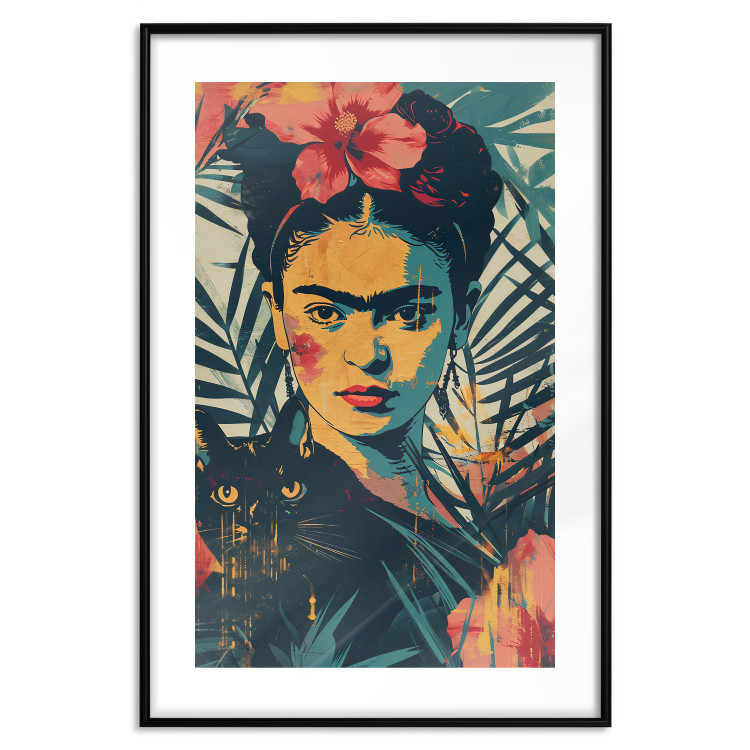 Wall Poster Tropical Frida - A Portrait of the Painter Holding a Black Cat 152231 additionalImage 18