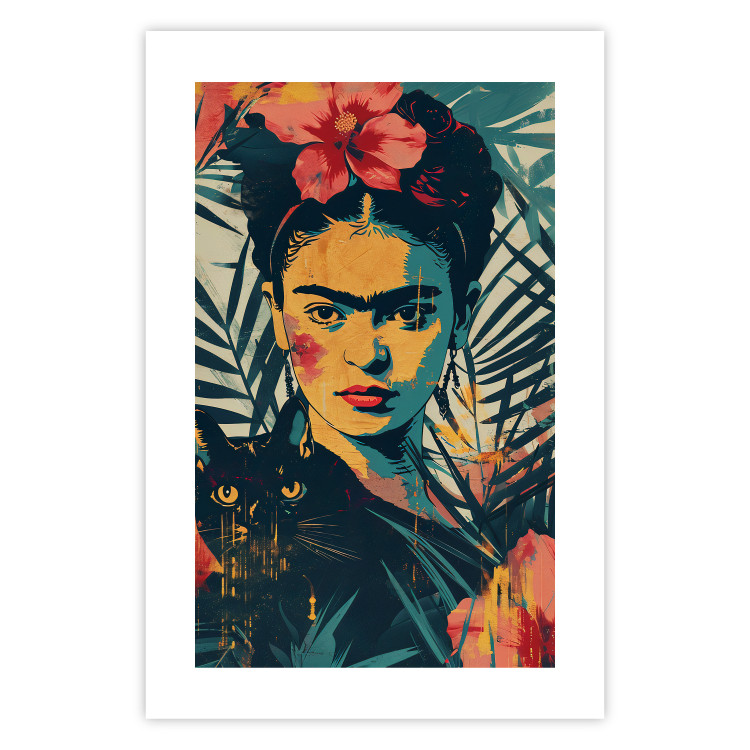 Wall Poster Tropical Frida - A Portrait of the Painter Holding a Black Cat 152231 additionalImage 17