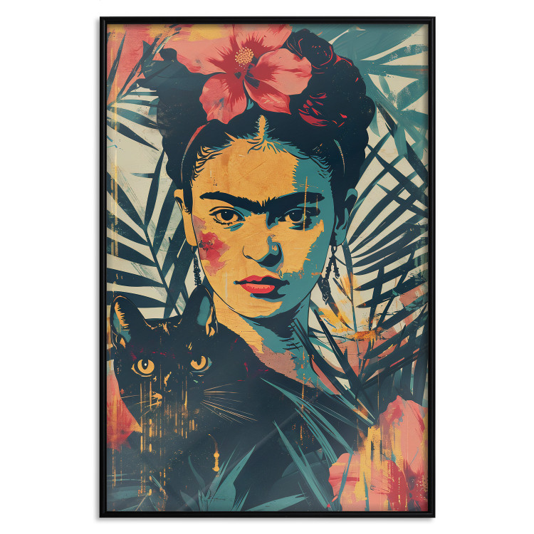Wall Poster Tropical Frida - A Portrait of the Painter Holding a Black Cat 152231 additionalImage 15