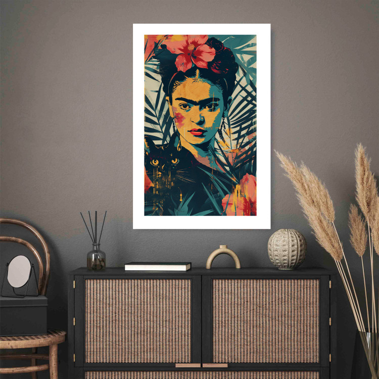 Wall Poster Tropical Frida - A Portrait of the Painter Holding a Black Cat 152231 additionalImage 11