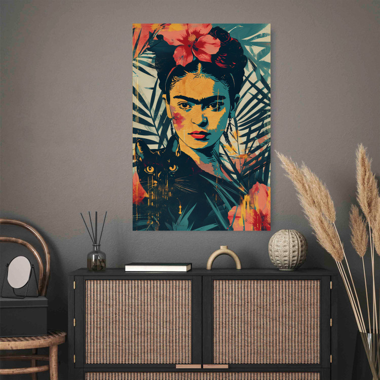 Wall Poster Tropical Frida - A Portrait of the Painter Holding a Black Cat 152231 additionalImage 10