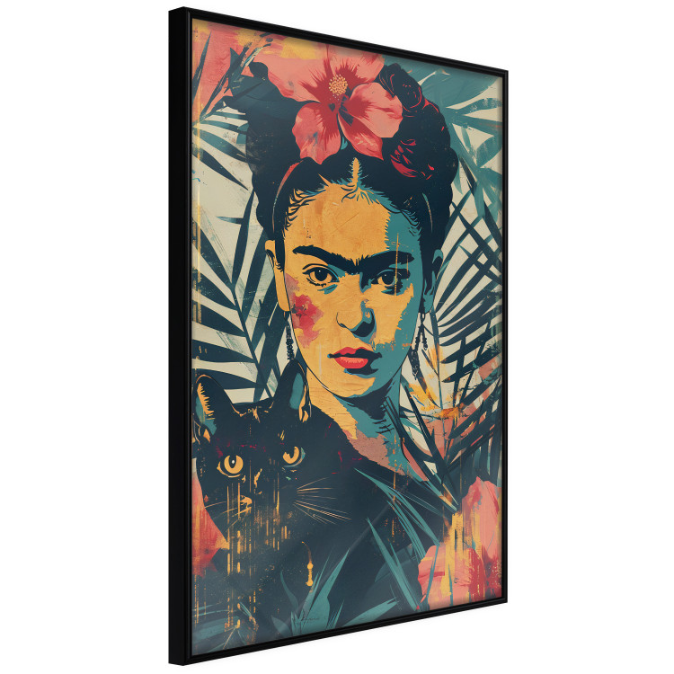 Wall Poster Tropical Frida - A Portrait of the Painter Holding a Black Cat 152231 additionalImage 13