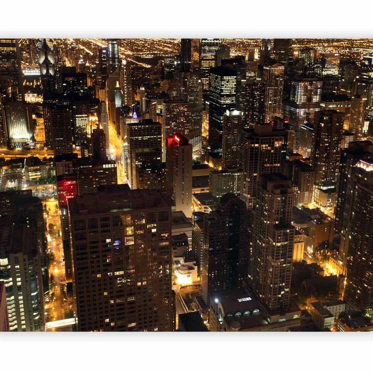 Photo Wallpaper Urban Architecture at Night - panorama of tall Chicago skyscrapers at night 59731 additionalImage 5