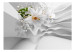 Photo Wallpaper Modern floral motif - white lilies on background with irregular waves 92031 additionalThumb 1