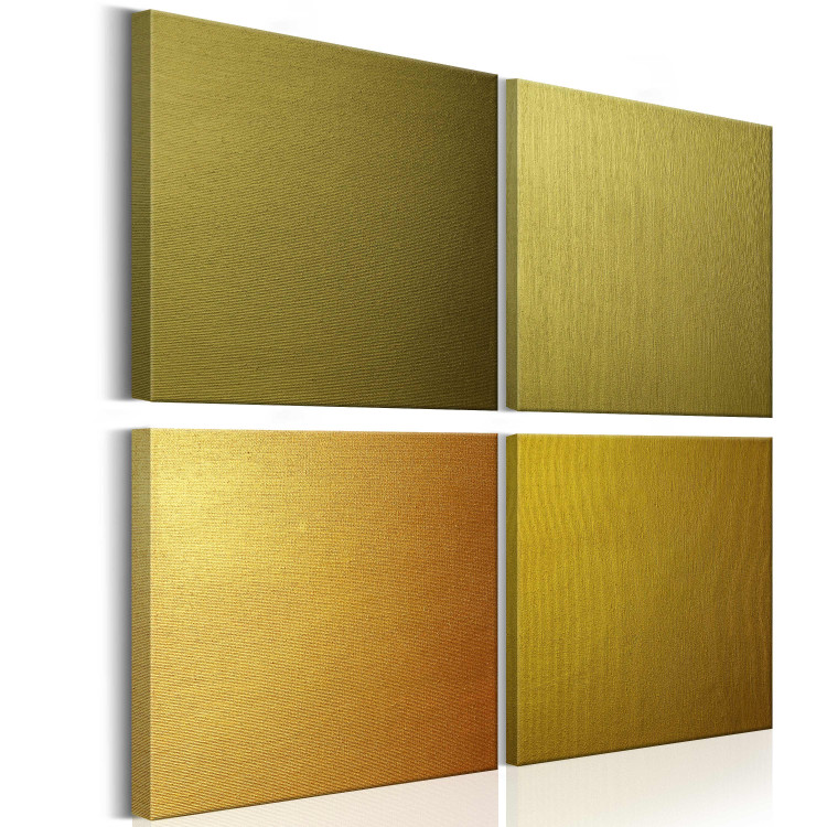 Canvas Golden Quartet (4-piece) - Four Artistic Squares in Gold 93931 additionalImage 2