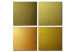Canvas Golden Quartet (4-piece) - Four Artistic Squares in Gold 93931