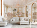 Photo Wallpaper Luxurious interior - baroque white living room in glamour style with ornaments 97531
