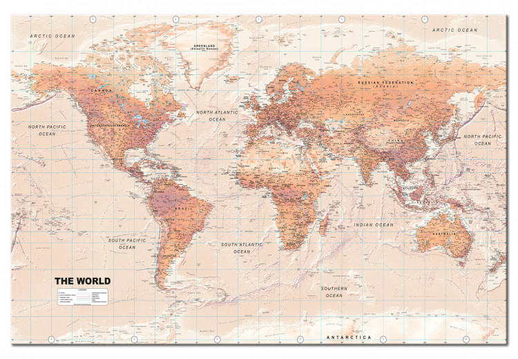 Decorative Pinboard World Map: Orange World [Cork Map] 98031 additionalImage 2