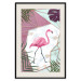Wall Poster Flamingo Stroll - geometric abstraction with a pink bird and leaves 114441 additionalThumb 19