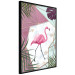 Wall Poster Flamingo Stroll - geometric abstraction with a pink bird and leaves 114441 additionalThumb 10