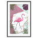 Wall Poster Flamingo Stroll - geometric abstraction with a pink bird and leaves 114441 additionalThumb 20