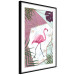 Wall Poster Flamingo Stroll - geometric abstraction with a pink bird and leaves 114441 additionalThumb 11