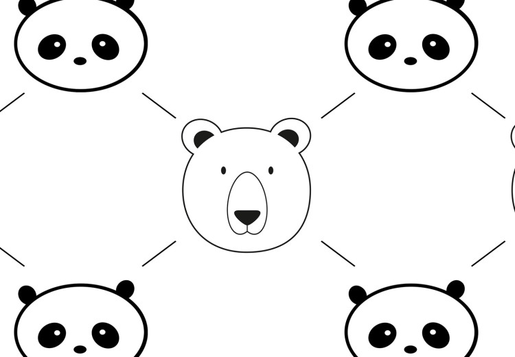 Canvas Art Print Cheerful panda - children's graphics with pandas and bears heads 114541 additionalImage 4