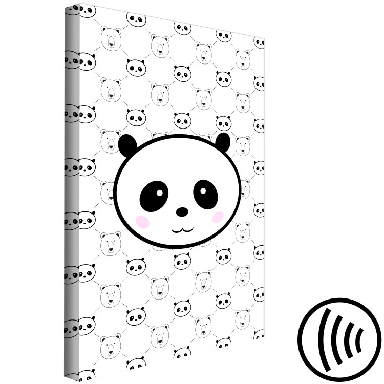 Canvas Art Print Cheerful panda - children's graphics with pandas and bears heads 114541 additionalImage 6