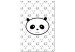 Canvas Art Print Cheerful panda - children's graphics with pandas and bears heads 114541