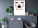 Canvas Art Print Kiss - artwork with a woman with black lips and closed eyes 114941 additionalThumb 3