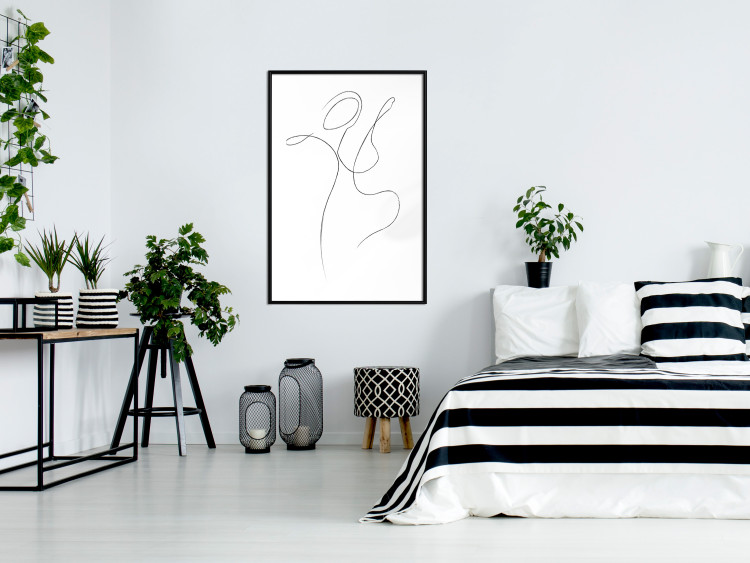 Poster Dance - black and white delicate line art with the outline of a human silhouette 115241 additionalImage 6