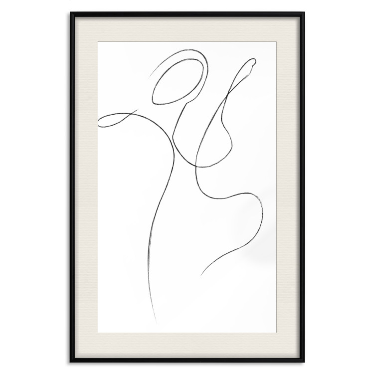 Poster Dance - black and white delicate line art with the outline of a human silhouette 115241 additionalImage 20