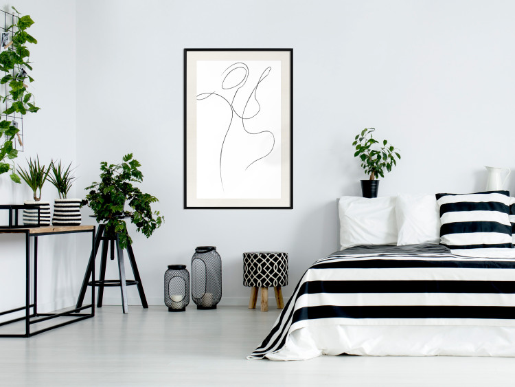Poster Dance - black and white delicate line art with the outline of a human silhouette 115241 additionalImage 22