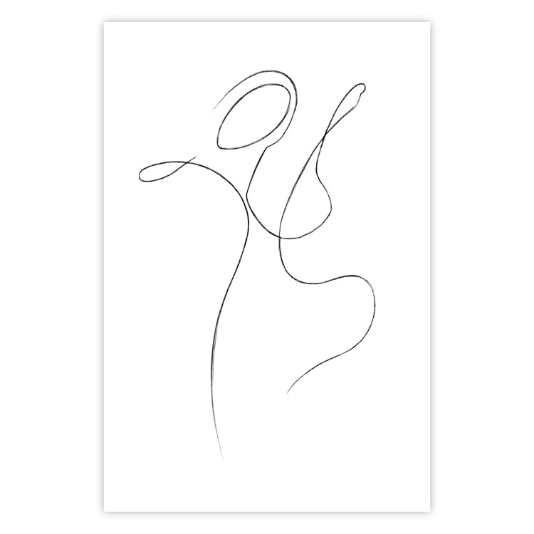 Poster Dance - black and white delicate line art with the outline of a human silhouette 115241 additionalImage 24