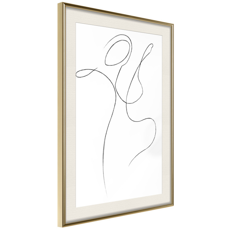 Poster Dance - black and white delicate line art with the outline of a human silhouette 115241 additionalImage 2