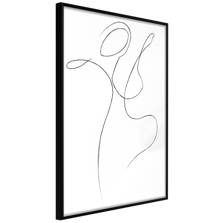 Poster Dance - black and white delicate line art with the outline of a human silhouette 115241 additionalImage 12