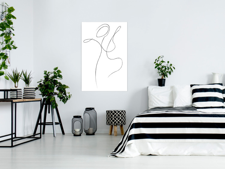 Poster Dance - black and white delicate line art with the outline of a human silhouette 115241 additionalImage 25