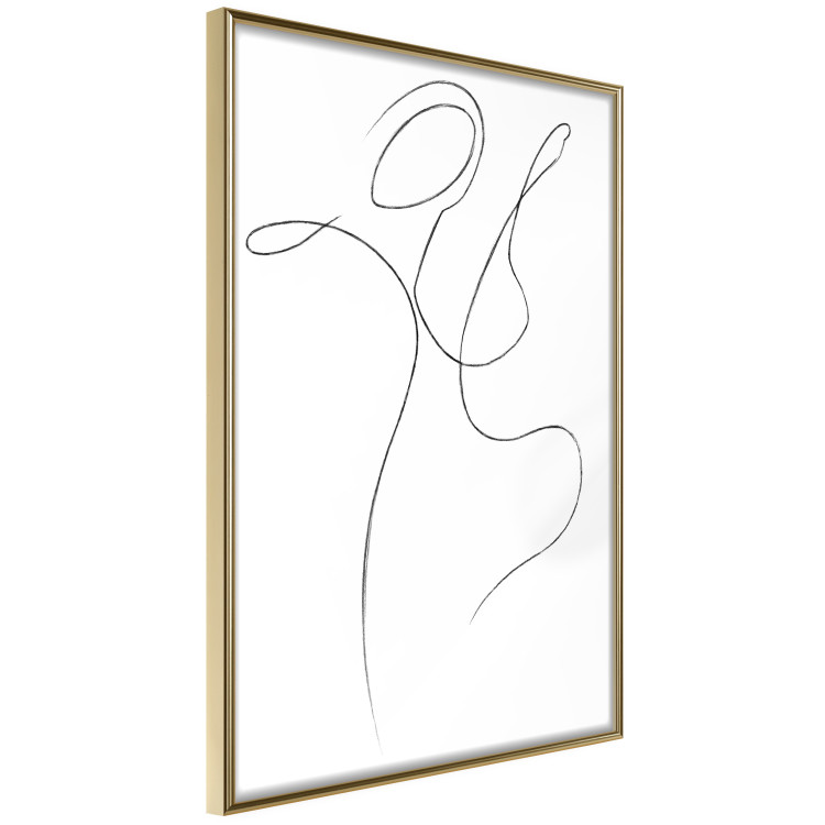 Poster Dance - black and white delicate line art with the outline of a human silhouette 115241 additionalImage 14